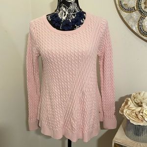 EUC Tommy Hilfiger Pink Cable Sweater 🌸
